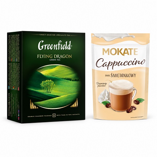 Зеленый чай и Mokate Cappuccino